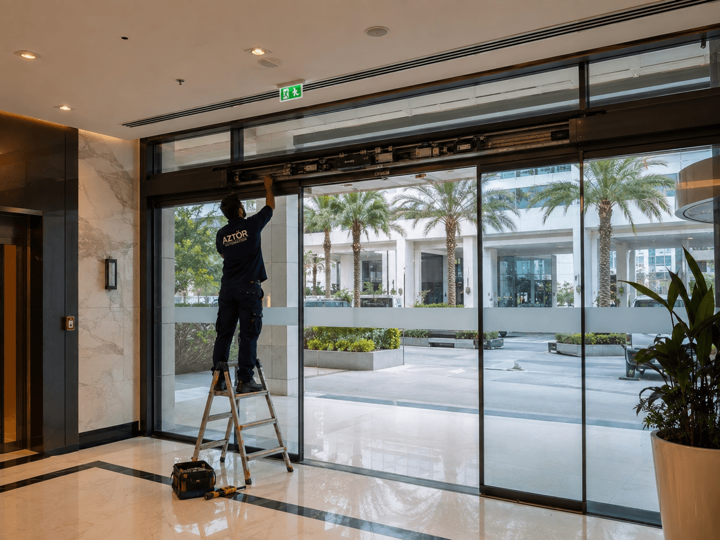 Automatic Telescopic Glass Doors