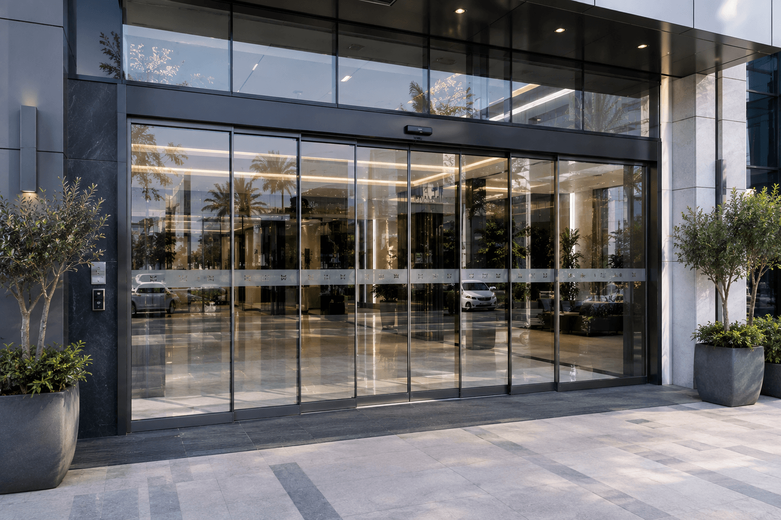Automatic Telescopic Glass Doors